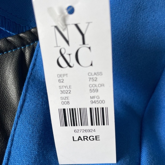 New York & Company Tall V-Neck Belted Flare Dress Super-flex Sz L/Petite - Picture 16 of 16